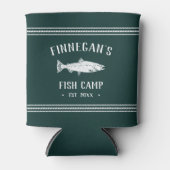 Rafraîchisseur Pour Canette Hunter Green Rustic Fishing Cabin Personalized (Devant)