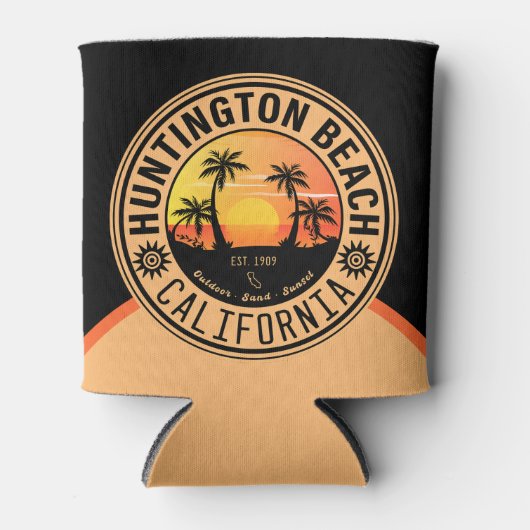 Rafraîchisseur Pour Canette Huntington Beach California Retro Sunset 60s (Devant)