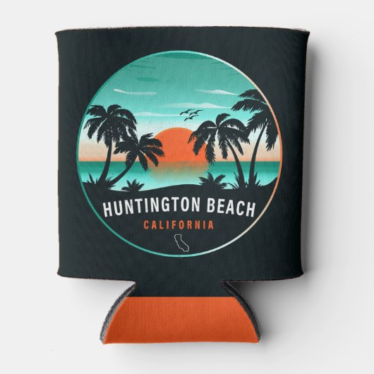 Rafraîchisseur Pour Canette Huntington Beach California Retro Sunset Souvenirs (Devant)