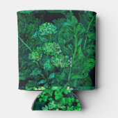 Rafraîchisseur Pour Canette Hydrangea et Horseradish Floral Art noir et vert (Dos)