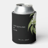 Rafraîchisseur Pour Canette Hydrangeas Blanc Mariage Faveur Noir (Can devant)