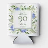 Rafraîchisseur Pour Canette Hydrangeas bleus pour 90e anniversaire (Devant)
