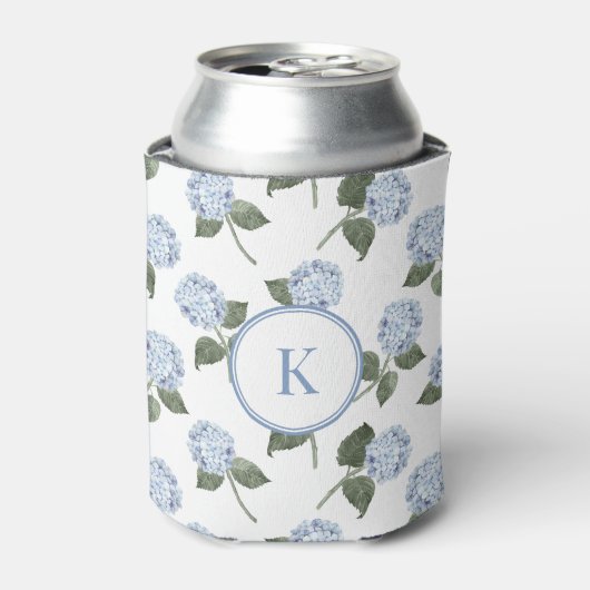 Rafraîchisseur Pour Canette Hydrangée bleue Monogramme (Can devant)