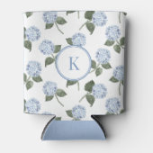 Rafraîchisseur Pour Canette Hydrangée bleue Monogramme (Devant)