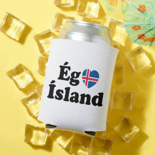 Rafraîchisseur Pour Canette I Heart (Love) Islande [Ég Elska Ísland] Islandais