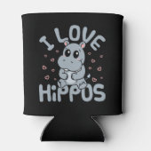 Rafraîchisseur Pour Canette I Love Hippopotamus mignon Hippopotamus Lover (Dos)