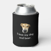 Rafraîchisseur Pour Canette I Love My Dog and Beer Funny Pet Photo (Can devant)