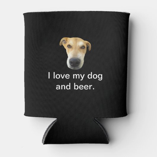 Rafraîchisseur Pour Canette I Love My Dog and Beer Funny Pet Photo (Devant)