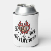 Rafraîchisseur Pour Canette I Love My Girlfriend - Red - DingusDesign (Can devant)