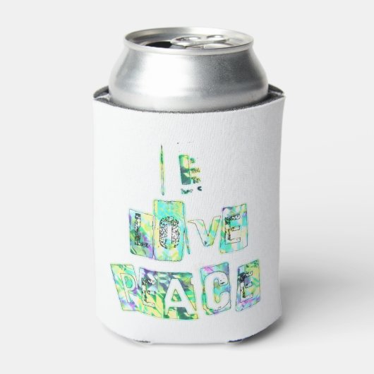 Rafraîchisseur Pour Canette I Love Peace Beautiful Art Print Text Design (Can devant)