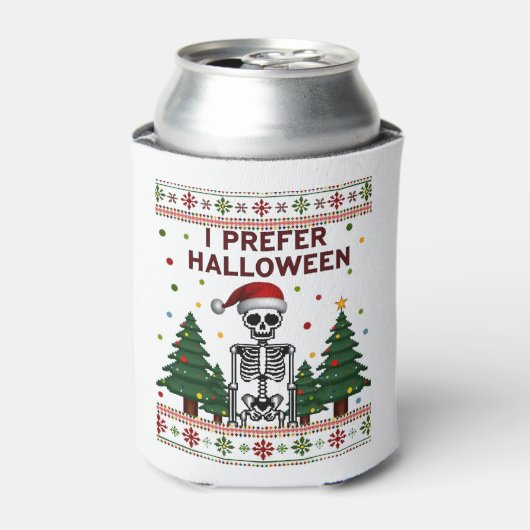 Rafraîchisseur Pour Canette I Prefer Halloween Skeleton Ugly Christmas Skull S (Can devant)