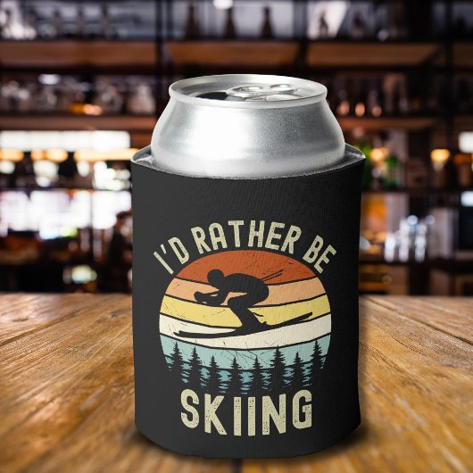 Rafraîchisseur Pour Canette I'd Rather be Skiing, Funny skier