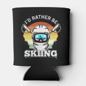Rafraîchisseur Pour Canette I'd Rather be Skiing, Funny skier Gift (Dos)