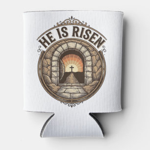 Rafraîchisseur Pour Canette Il Est Ressuscité Vintage Pâques Croix T-Shirt