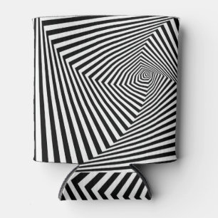 Rafraîchisseur Pour Canette Illusion optique : Abstraite géométrique rayée.