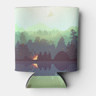 Rafraîchisseur Pour Canette Illustration Camping Adventure Forest Mountain