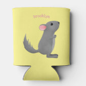 Rafraîchisseur Pour Canette Illustration de chinchilla gris mignon (Dos)