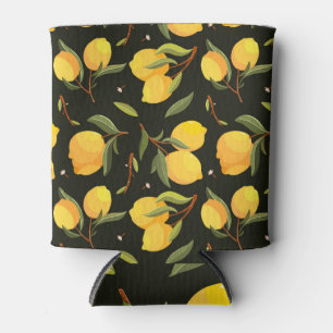 Rafraîchisseur Pour Canette Illustration de citron : Motif peint à la main san