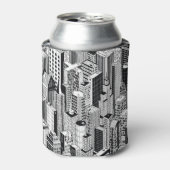 Rafraîchisseur Pour Canette Illustration de la ville Skyscraper, isométrique t (Can devant)