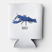 Rafraîchisseur Pour Canette Illustration de l'écrevisse marron bleu (Devant)