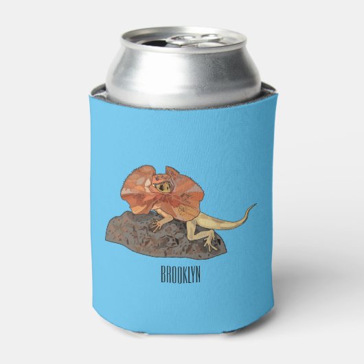 Rafraîchisseur Pour Canette Illustration de lézard à col frisé (Can devant)