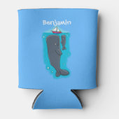 Rafraîchisseur Pour Canette Illustration de mignons baleines et voiliers (Devant)