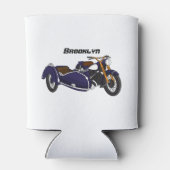 Rafraîchisseur Pour Canette Illustration de moto pourpre Sidecar (Dos)