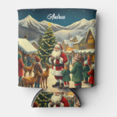 Rafraîchisseur Pour Canette Illustration de Noël Vintage (Devant)