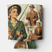 Rafraîchisseur Pour Canette Illustration de pêche rétro (Dos)