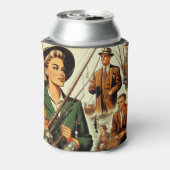 Rafraîchisseur Pour Canette Illustration de pêche rétro (Can Dos)