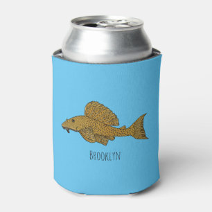 Rafraîchisseur Pour Canette illustration de poisson Pleco en cartoon 