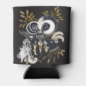 Rafraîchisseur Pour Canette Illustration d'encre de chèvre noire et blanche (Devant)