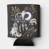 Rafraîchisseur Pour Canette Illustration d'encre de chèvre noire et blanche (Dos)