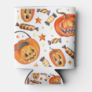 Rafraîchisseur Pour Canette Illustration d'Halloween avec citrouille et bonbon