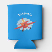 Rafraîchisseur Pour Canette Illustration d'un avion rouge volant mignon (Dos)