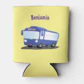 Rafraîchisseur Pour Canette Illustration d'un bus moderne bleu mignon (Devant)