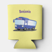 Rafraîchisseur Pour Canette Illustration d'un bus moderne bleu mignon (Dos)