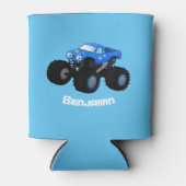 Rafraîchisseur Pour Canette Illustration d'un camion monstre bleu mou (Devant)