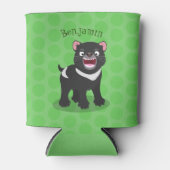 Rafraîchisseur Pour Canette Illustration d'un diable de Tasmanie affamé (Devant)