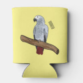 Rafraîchisseur Pour Canette Illustration d'un perroquet gris en Afrique (Dos)