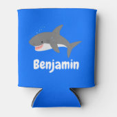 Rafraîchisseur Pour Canette Illustration joyeuse du grand requin blanc (Devant)