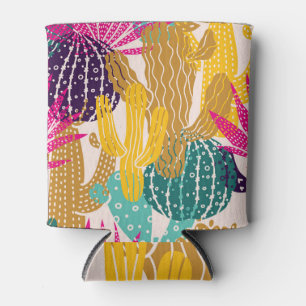 Rafraîchisseur Pour Canette Illustration Vintage Cactus sans joint.