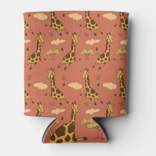 Rafraîchisseur Pour Canette Illustration Vintage du Motif de Giraffe sans join