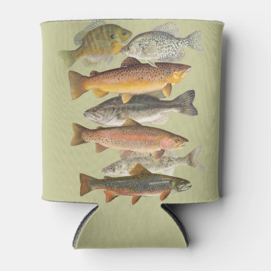 Rafraîchisseur Pour Canette Illustrations de poissons d'eau douce pour les sor (Devant)