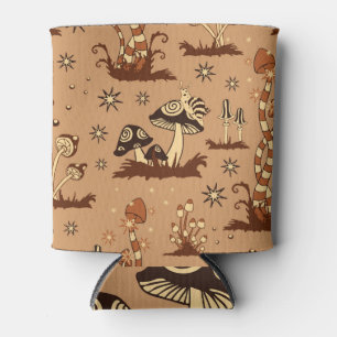 Rafraîchisseur Pour Canette Imaginaire champignon, papier peint vintage de la