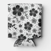 Rafraîchisseur Pour Canette Impression florale noir et blanc (Devant)
