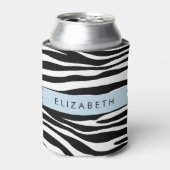 Rafraîchisseur Pour Canette Impression Zèbre, Grilles, Noir Et Blanc, Votre No (Can devant)
