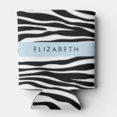 Rafraîchisseur Pour Canette Impression Zèbre, Grilles, Noir Et Blanc, Votre No (Dos)