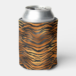 Rafraîchisseur Pour Canette Imprimé animalier rayures de tigre noir marron gla