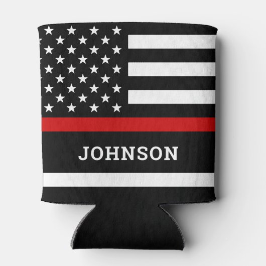 Rafraîchisseur Pour Canette Incendie Academy Graduation mince ligne rouge peut (Dos)